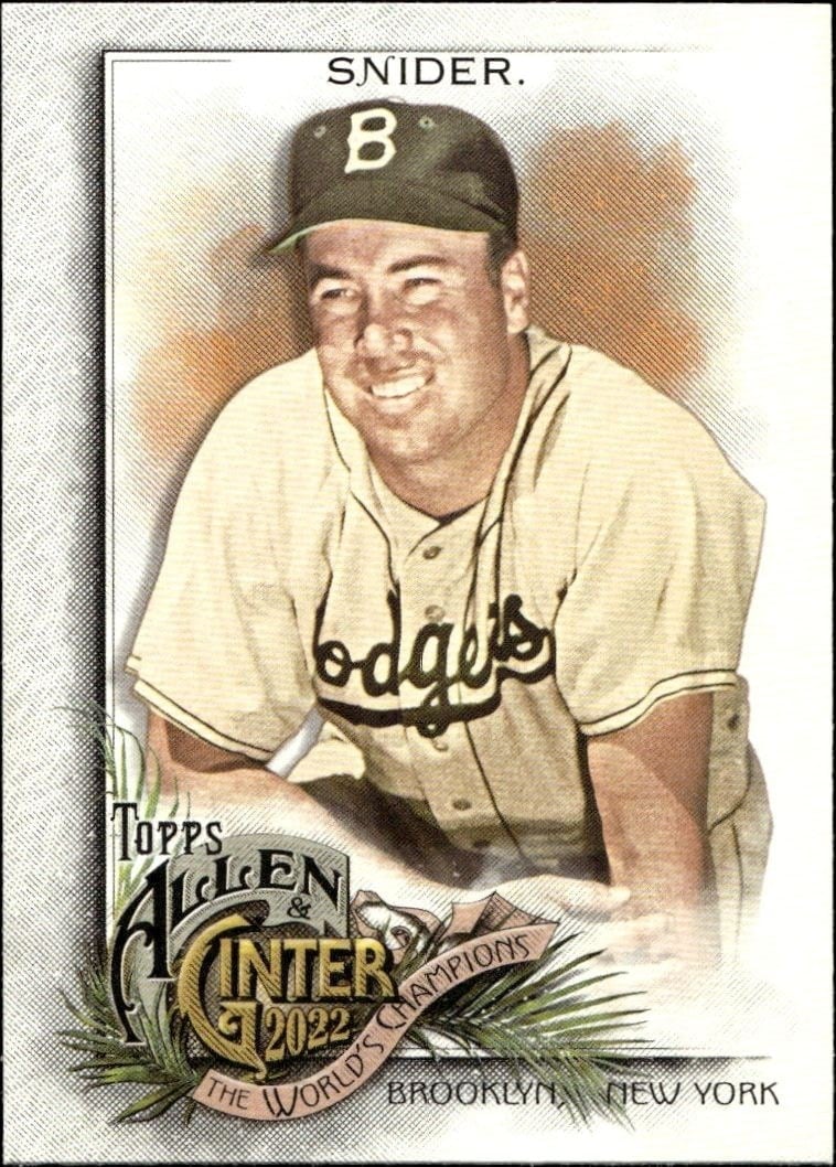 Duke Snider 2022 Topps Allen & Ginter #154 Baseball Trading Card - Front 2022 Topps Allen & Ginter Duke Snider #154 baseball trading card front