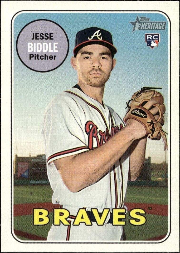 Jesse Biddle 2018 Topps Heritage High Number #577 Baseball Trading Card - Front 2018 Topps Heritage High Number Jesse Biddle #577 baseball trading card front