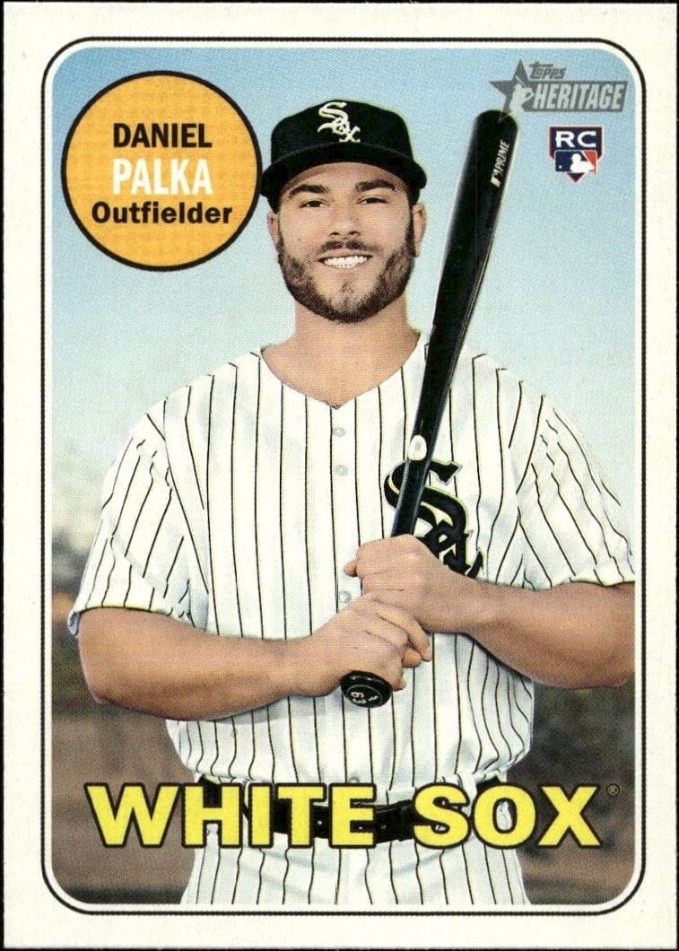Daniel Palka 2018 Topps Heritage High Number #693 Baseball Trading Card - Front 2018 Topps Heritage High Number Daniel Palka #693 baseball trading card front