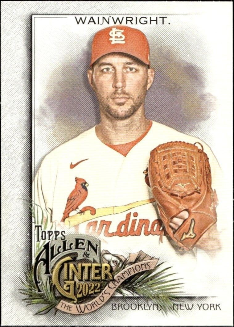 2022 Topps Allen & Ginter Adam Wainwright #205 trading card