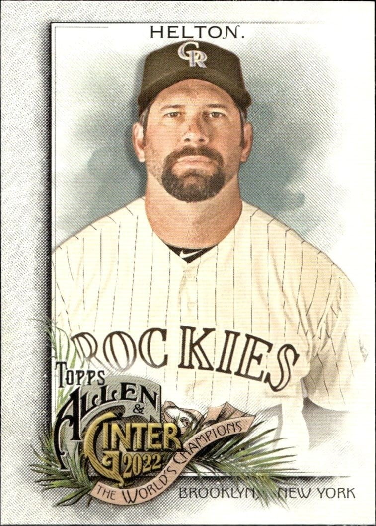 Todd Helton 2022 Topps Allen & Ginter #50 Baseball Trading Card - Front 2022 Topps Allen & Ginter Todd Helton #50 baseball trading card front
