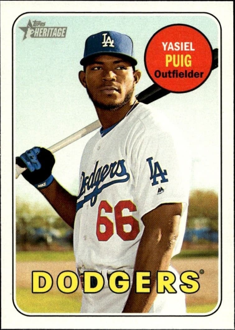 2018 Topps Heritage Yasiel Puig #327 trading card
