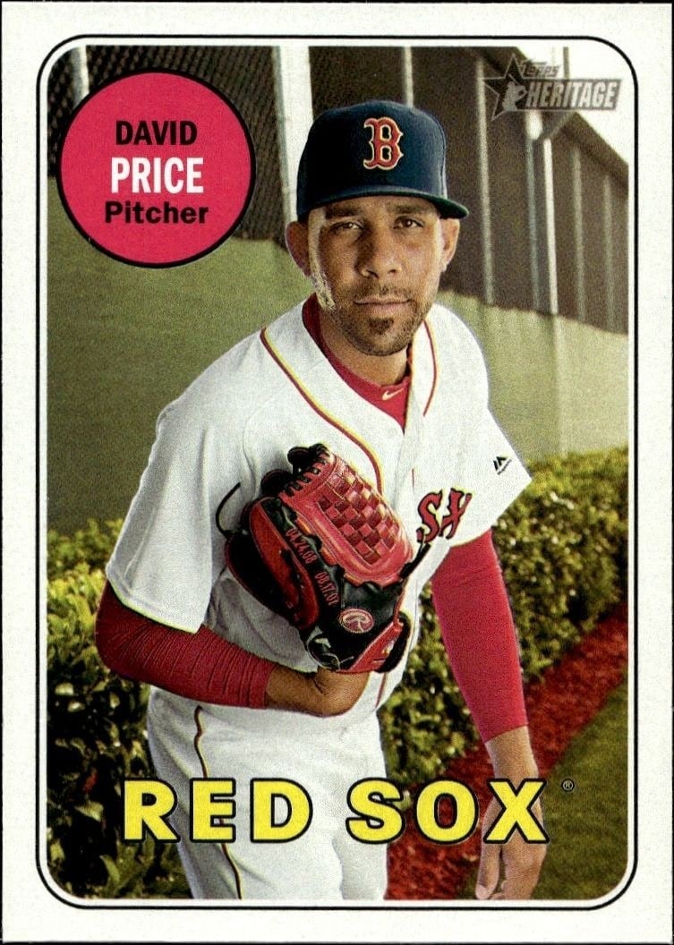 David Price 2018 Topps Heritage #324 Baseball Trading Card - Front 2018 Topps Heritage David Price #324 baseball trading card front