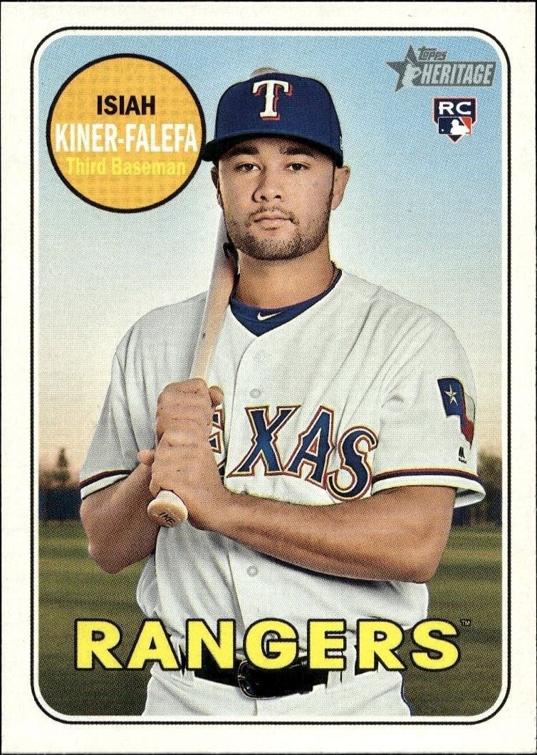Isiah Kiner-Falefa 2018 Topps Heritage High Number #674 Baseball Trading Card - Front 2018 Topps Heritage High Number Isiah Kiner-Falefa #674 baseball trading card front