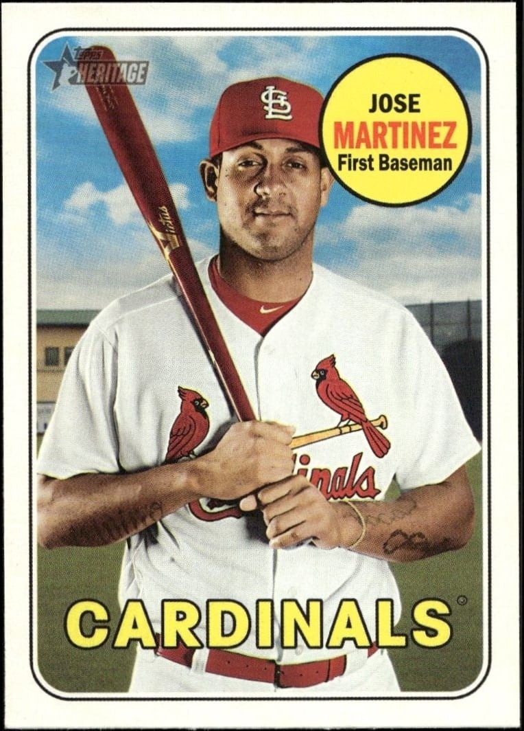 Jose Martinez 2018 Topps Heritage High Number #549 Baseball Trading Card - Front 2018 Topps Heritage High Number Jose Martinez #549 baseball trading card front