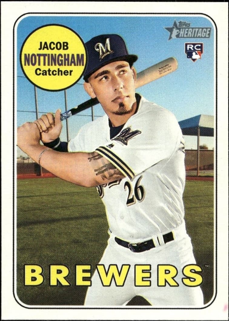 2018 Topps Heritage High Number Jacob Nottingham #677 trading card