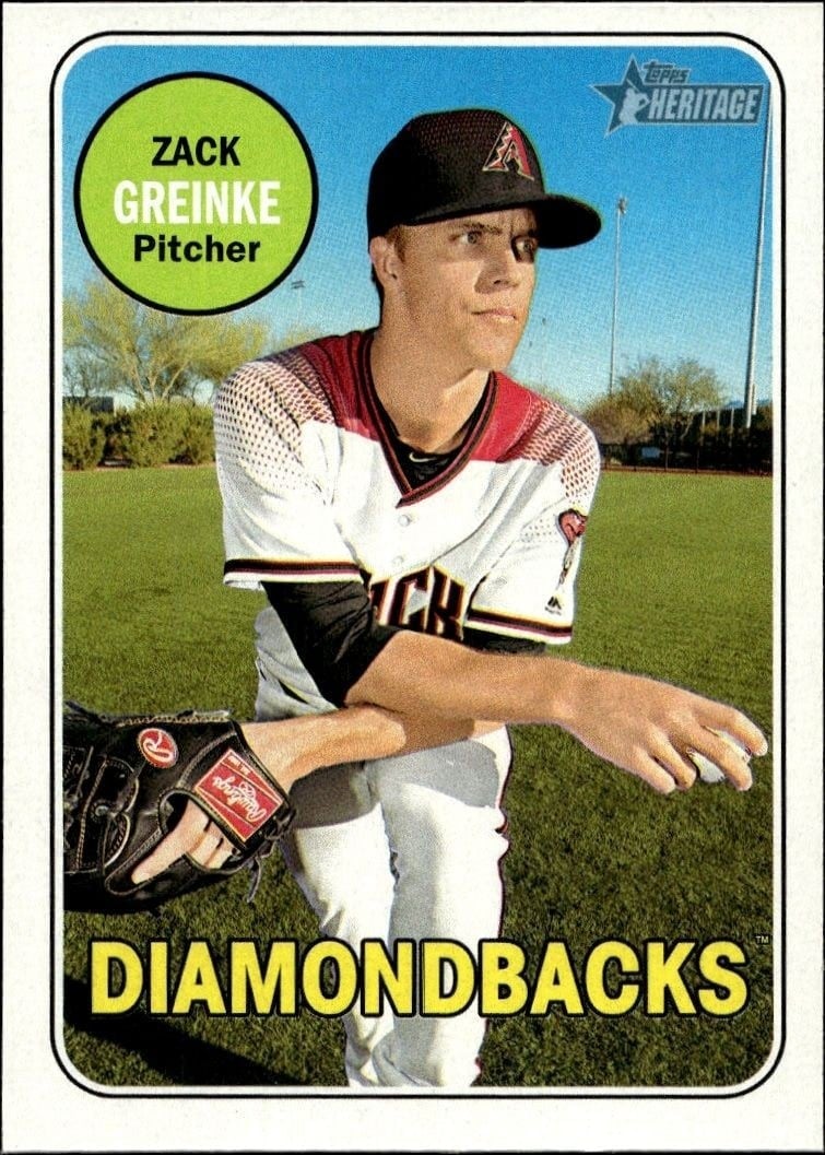Zack Greinke 2018 Topps Heritage #234 Baseball Trading Card - Front 2018 Topps Heritage Zack Greinke #234 baseball trading card front