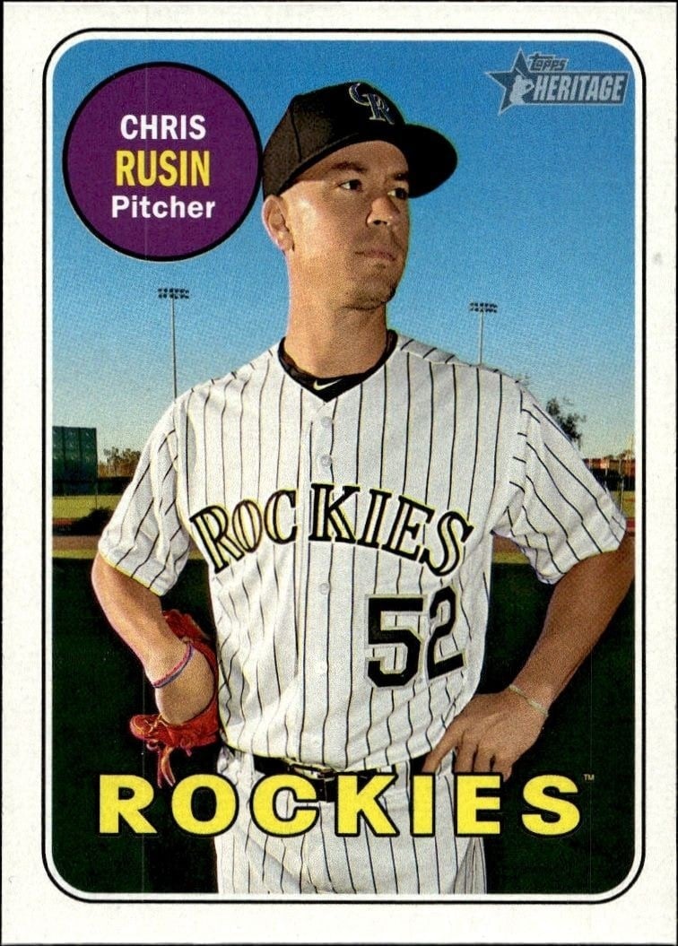 Chris Rusin 2018 Topps Heritage #237 Baseball Trading Card - Front 2018 Topps Heritage Chris Rusin #237 baseball trading card front