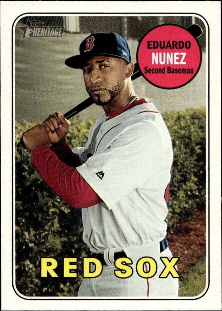 2018 Topps Heritage High Number Eduardo Nunez #519 trading card
