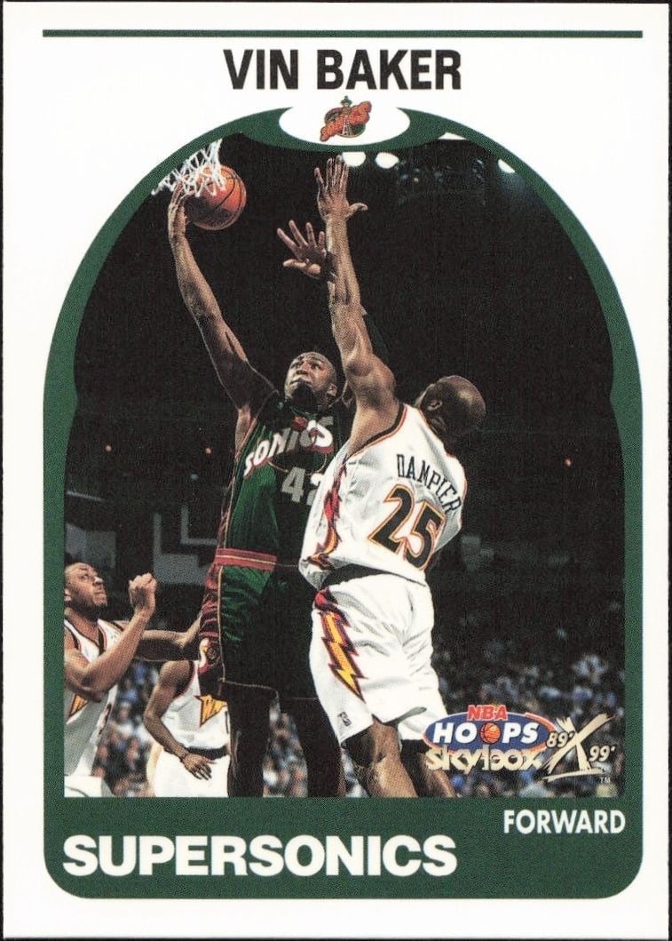 1999-00 Skybox NBA Hoops Decade Vin Baker #77 trading card