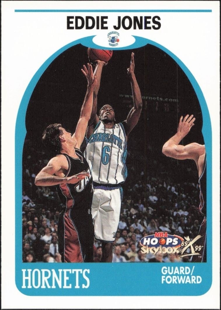 1999-00 Skybox NBA Hoops Decade Eddie Jones #158 trading card