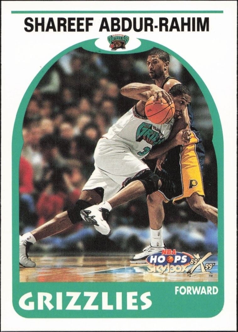 Shareef Abdur-Rahim 1999-00 Skybox NBA Hoops Decade #166 Basketball Trading Card - Front 1999-00 Skybox NBA Hoops Decade Shareef Abdur-Rahim #166 basketball trading card front