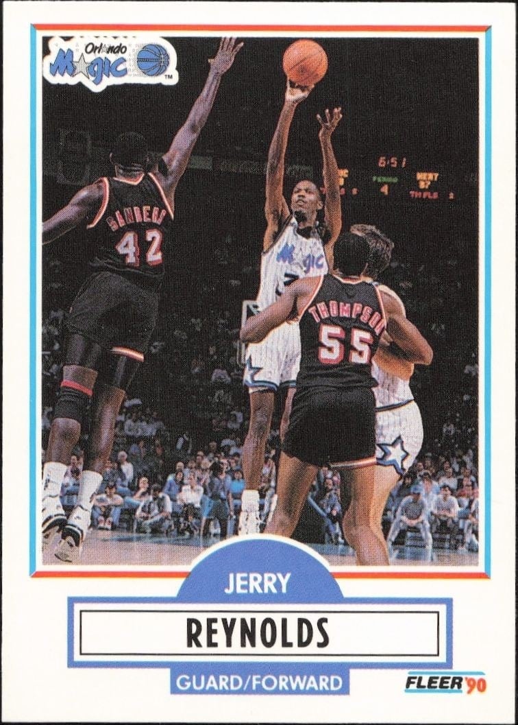 Jerry Reynolds 1990-91 Fleer Update #U-67 Basketball Trading Card - Front 1990-91 Fleer Update Jerry Reynolds #U-67 basketball trading card front
