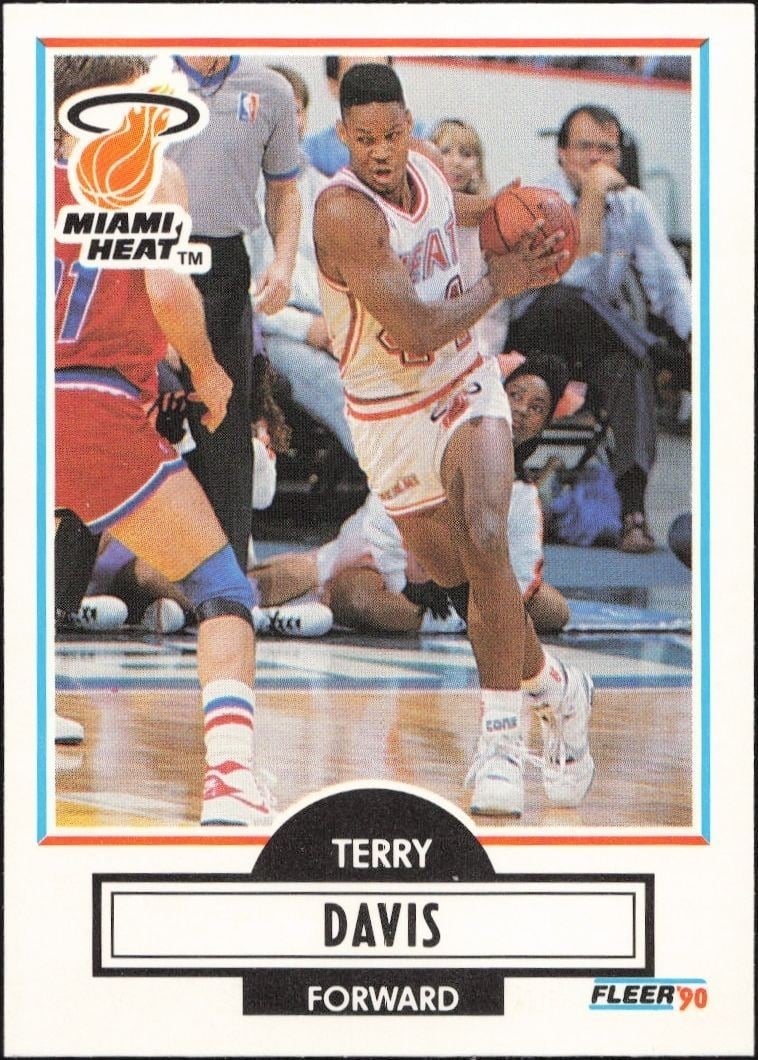 Terry Davis 1990-91 Fleer Update #U-49 Basketball Trading Card - Front 1990-91 Fleer Update Terry Davis #U-49 basketball trading card front