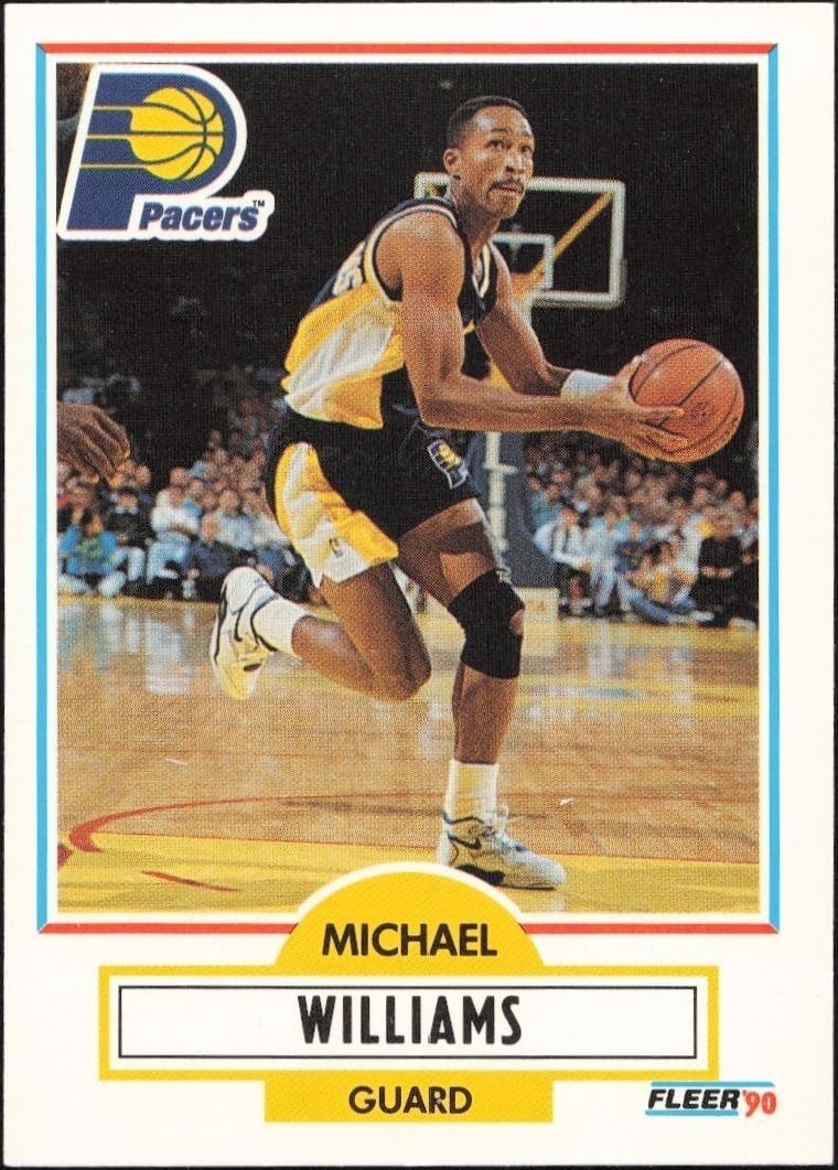 Micheal Williams 1990-91 Fleer Update #U-39 Basketball Trading Card - Front 1990-91 Fleer Update Micheal Williams #U-39 basketball trading card front