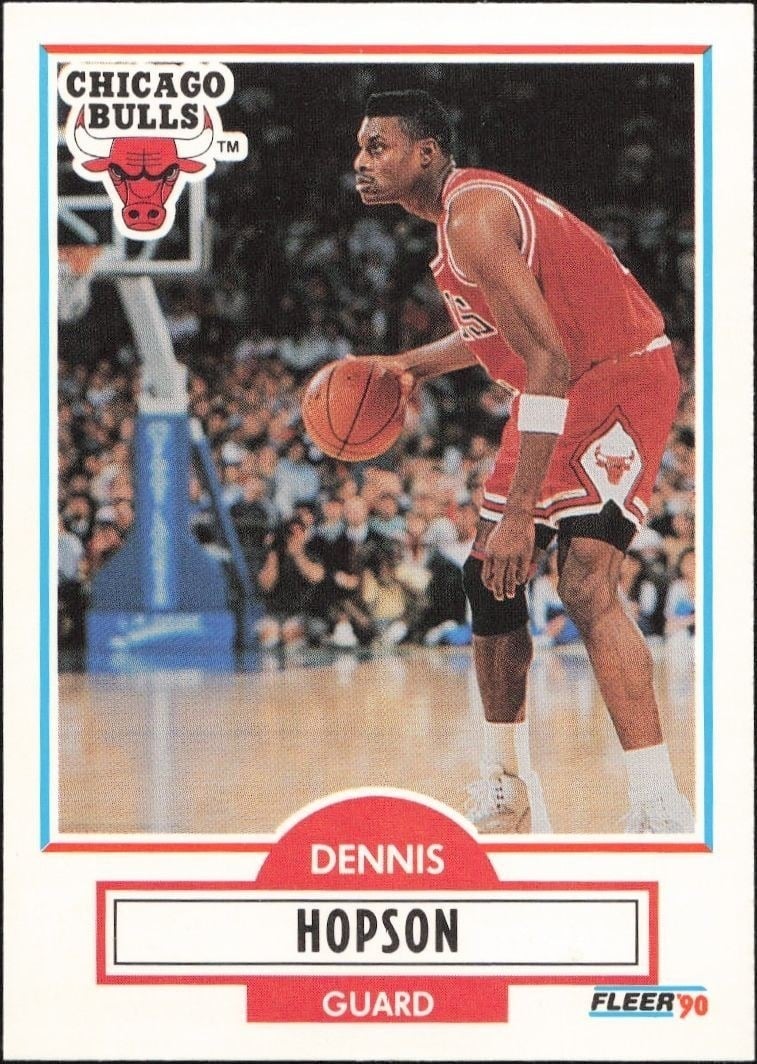 Dennis Hopson 1990-91 Fleer Update #U-14 Basketball Trading Card - Front 1990-91 Fleer Update Dennis Hopson #U-14 basketball trading card front
