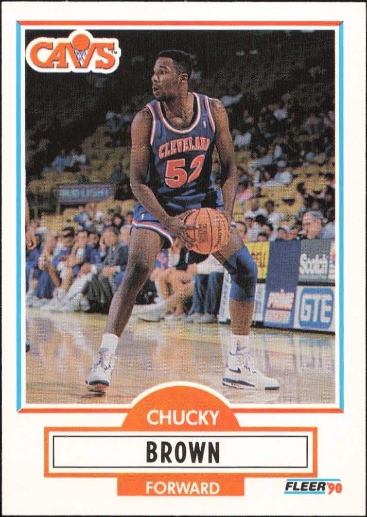 Chucky Brown 1990-91 Fleer Update #U-16 Basketball Trading Card - Front 1990-91 Fleer Update Chucky Brown #U-16 basketball trading card front