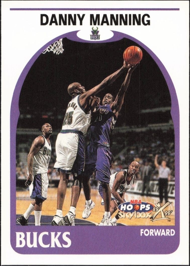 Danny Manning 1999-00 Skybox NBA Hoops Decade #19 Basketball Trading Card - Front 1999-00 Skybox NBA Hoops Decade Danny Manning #19 basketball trading card front