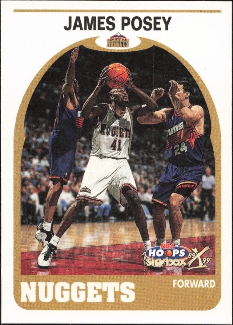 James Posey 1999-00 Skybox NBA Hoops Decade #148 Basketball Trading Card - Front 1999-00 Skybox NBA Hoops Decade James Posey #148 basketball trading card front