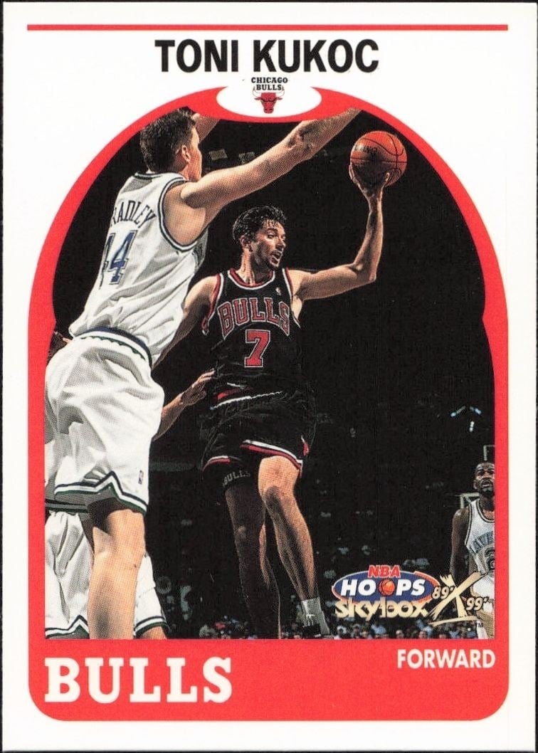 Toni Kukoc 1999-00 Skybox NBA Hoops Decade #64 Basketball Trading Card - Front 1999-00 Skybox NBA Hoops Decade Toni Kukoc #64 basketball trading card front
