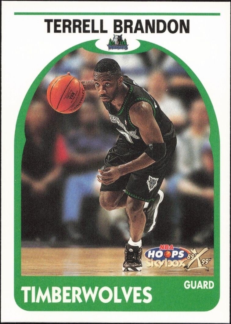 Terrell Brandon 1999-00 Skybox NBA Hoops Decade #51 Basketball Trading Card - Front 1999-00 Skybox NBA Hoops Decade Terrell Brandon #51 basketball trading card front