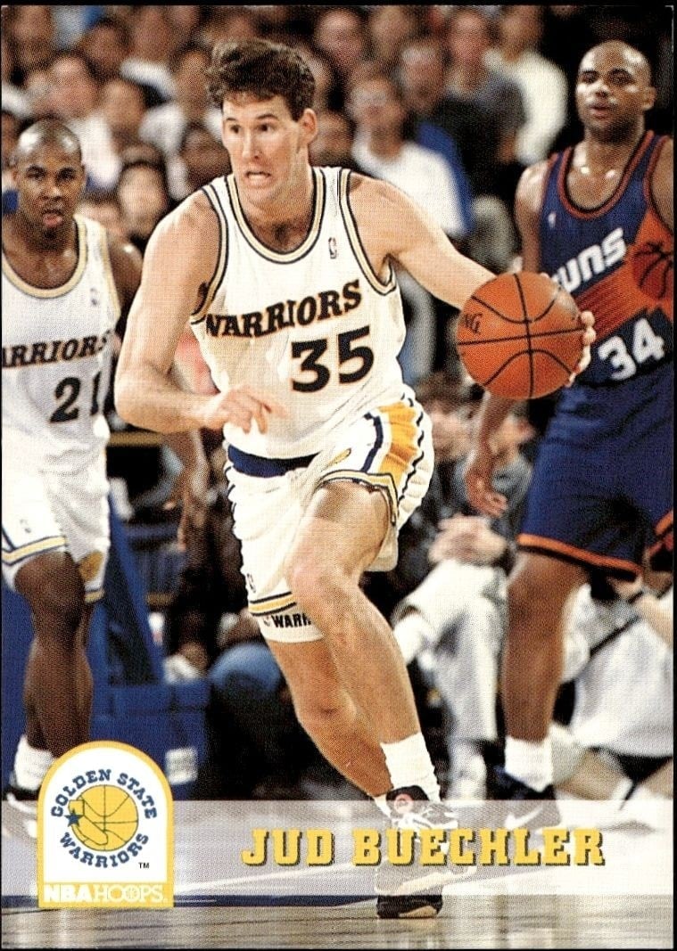Jud Buechler 1993-94 Skybox NBA Hoops Series 2 #335 Basketball Trading Card - Front 1993-94 Skybox NBA Hoops Series 2 Jud Buechler #335 basketball trading card front