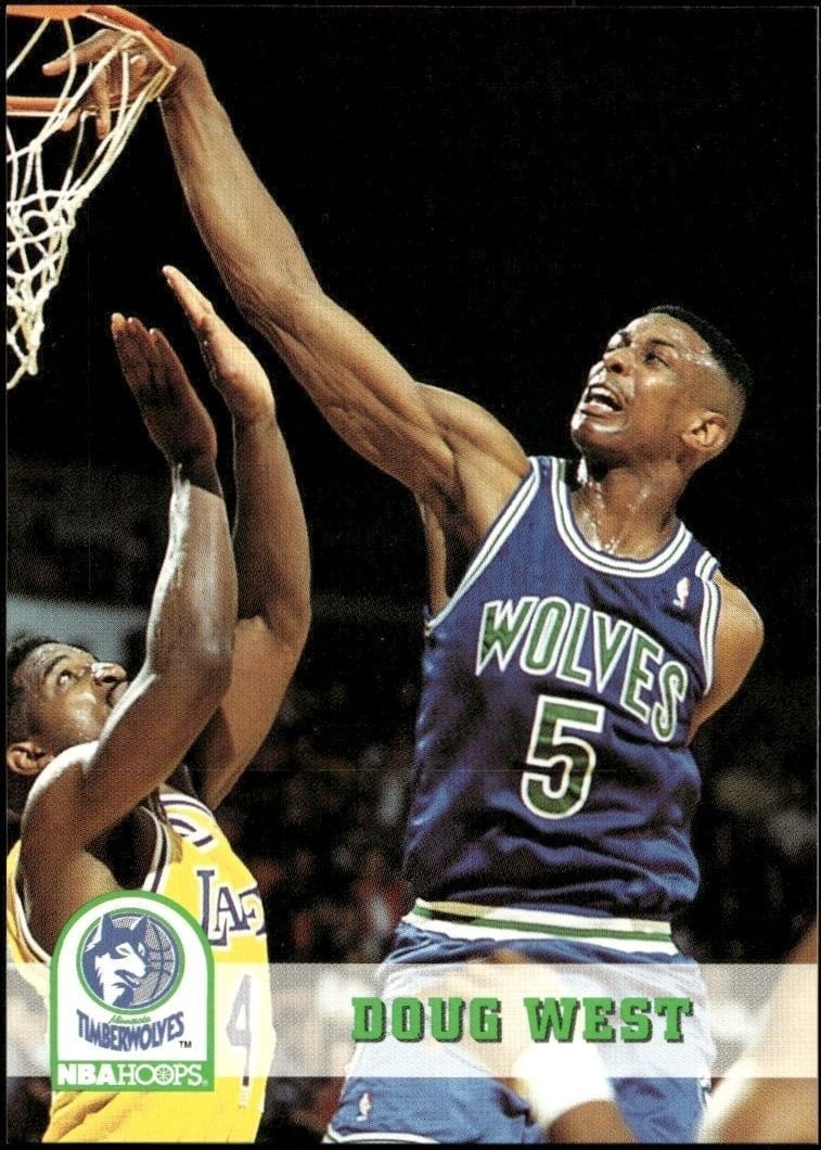 Doug West 1993-94 Skybox #134 Basketball Trading Card - Front 1993-94 Skybox Doug West #134 basketball trading card front