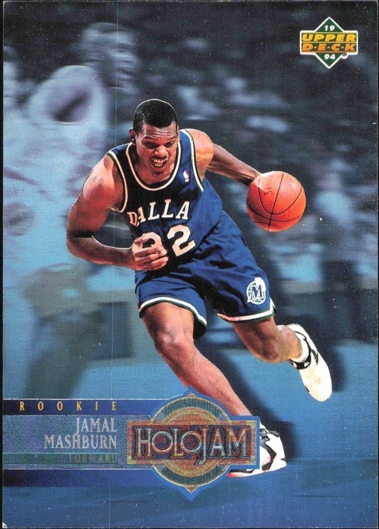 Jamal Mashburn 1993-94 Upper Deck Holojam #H31 Basketball Trading Card - Front 1993-94 Upper Deck Holojam Jamal Mashburn #H31 basketball trading card front