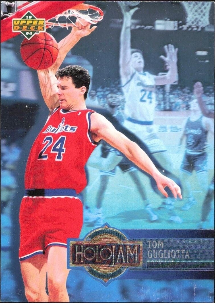 Tom Gugliotta 1993-94 Upper Deck Holojam #H27 Basketball Trading Card - Front 1993-94 Upper Deck Holojam Tom Gugliotta #H27 basketball trading card front