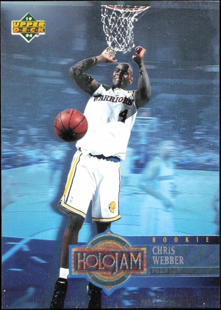 Chris Webber 1993-94 Upper Deck Holojam #H28 Basketball Trading Card - Front 1993-94 Upper Deck Holojam Chris Webber #H28 basketball trading card front