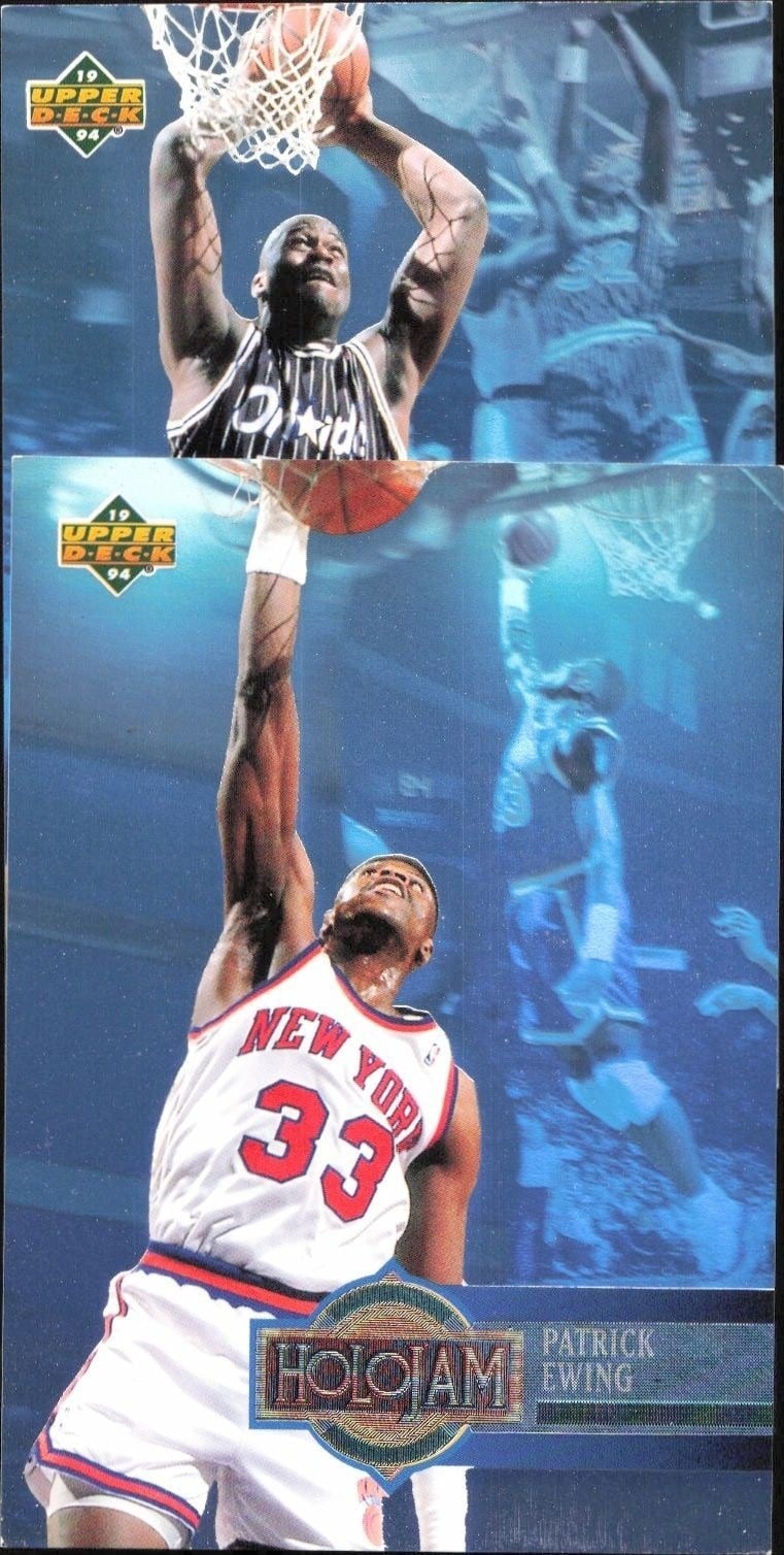 Patrick Ewing 1993-94 Upper Deck Holojam #H18 Basketball Trading Card - Front 1993-94 Upper Deck Holojam Patrick Ewing #H18 basketball trading card front