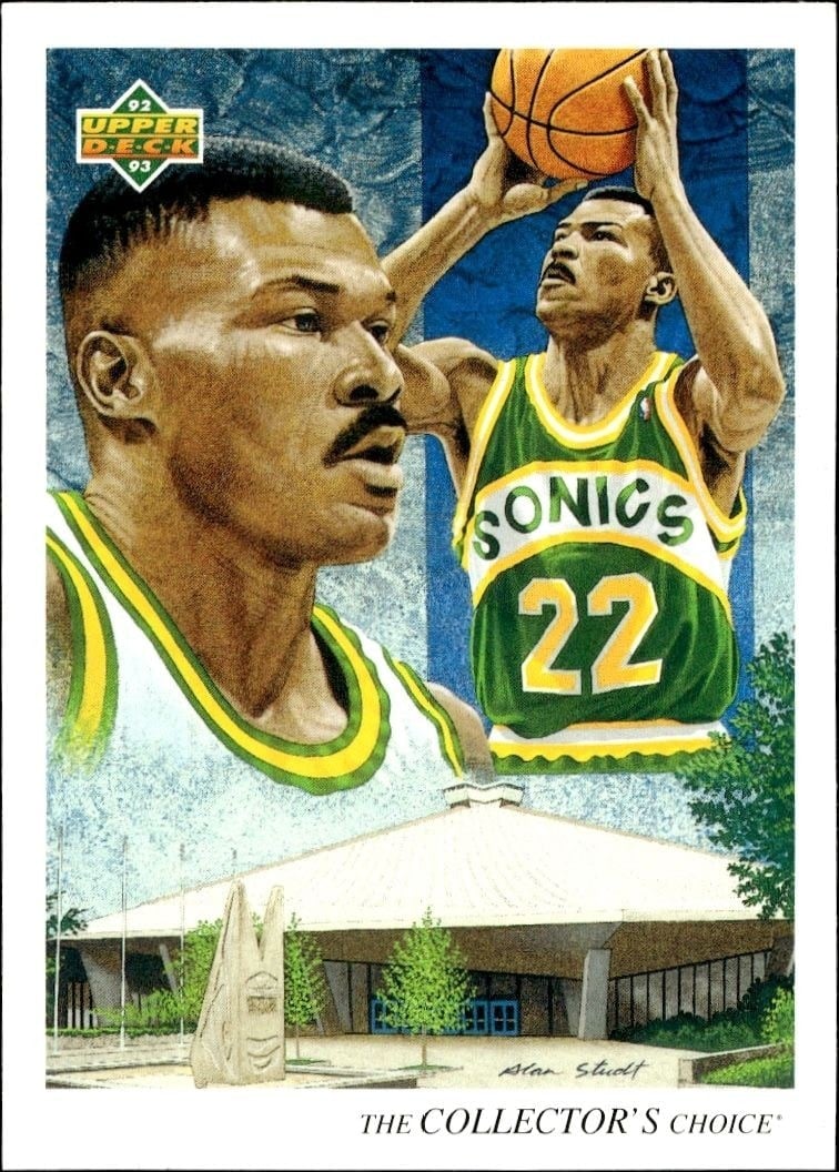 Ricky Pierce 1992-93 Upper Deck #58 Basketball Trading Card - Front 1992-93 Upper Deck Ricky Pierce #58 basketball trading card front
