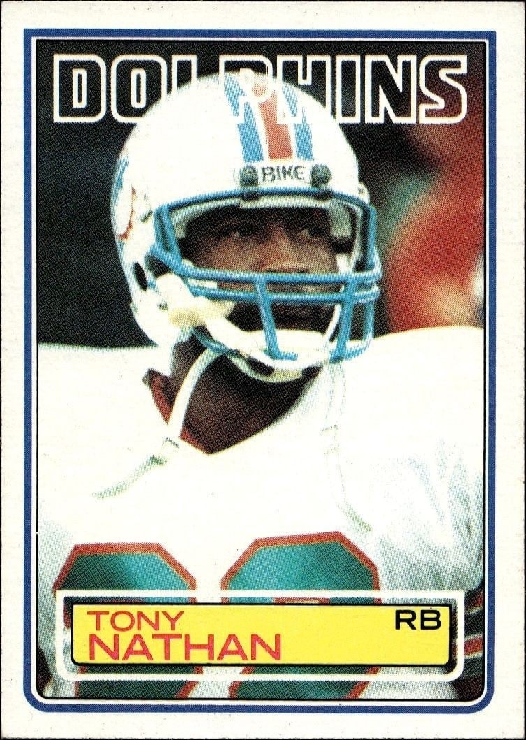 1983 Topps Tony Nathan #317 trading card