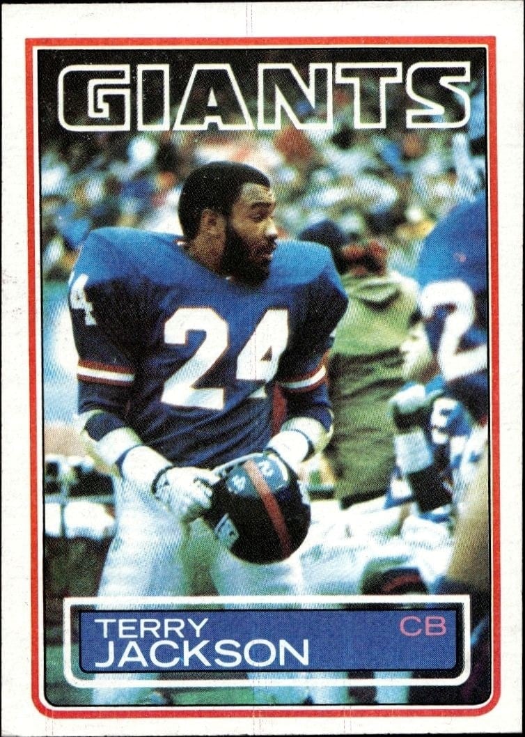 Terry Jackson 1983 Topps #127 Football Trading Card - Front 1983 Topps Terry Jackson #127 football trading card front