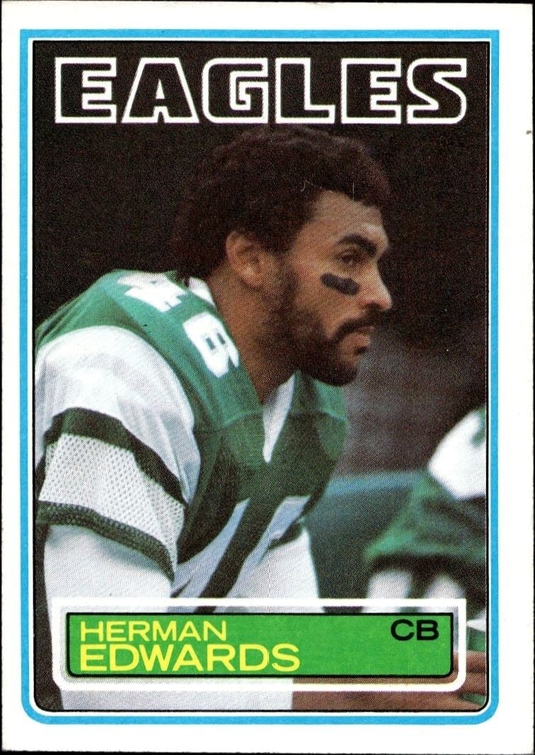Herman Edwards 1983 Topps #138 Football Trading Card - Front 1983 Topps Herman Edwards #138 football trading card front