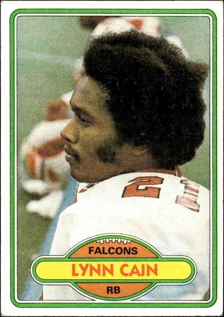 Lynn Cain 1980 Topps #517 Football Trading Card - Front 1980 Topps Lynn Cain #517 football trading card front