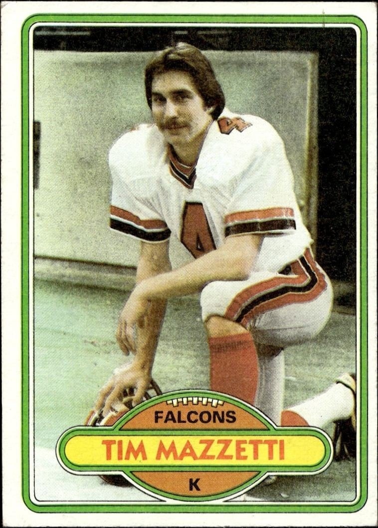 Tim Mazzetti 1980 Topps #383 Football Trading Card - Front 1980 Topps Tim Mazzetti #383 football trading card front