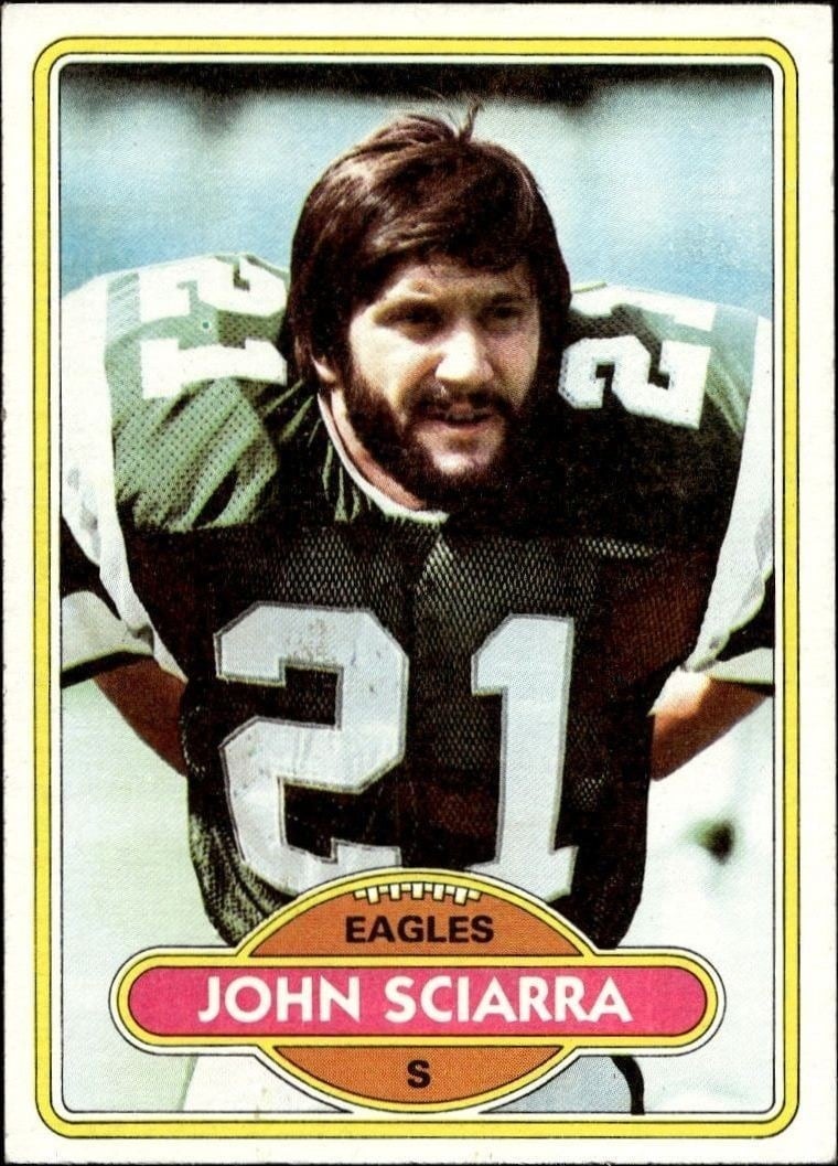 John Sciarra 1980 Topps #397 Football Trading Card - Front 1980 Topps John Sciarra #397 football trading card front