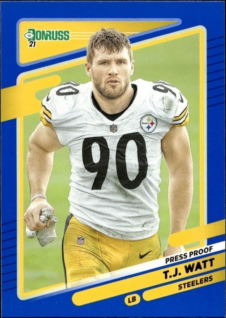 2021 Donruss Blue T.J. Watt #22 trading card