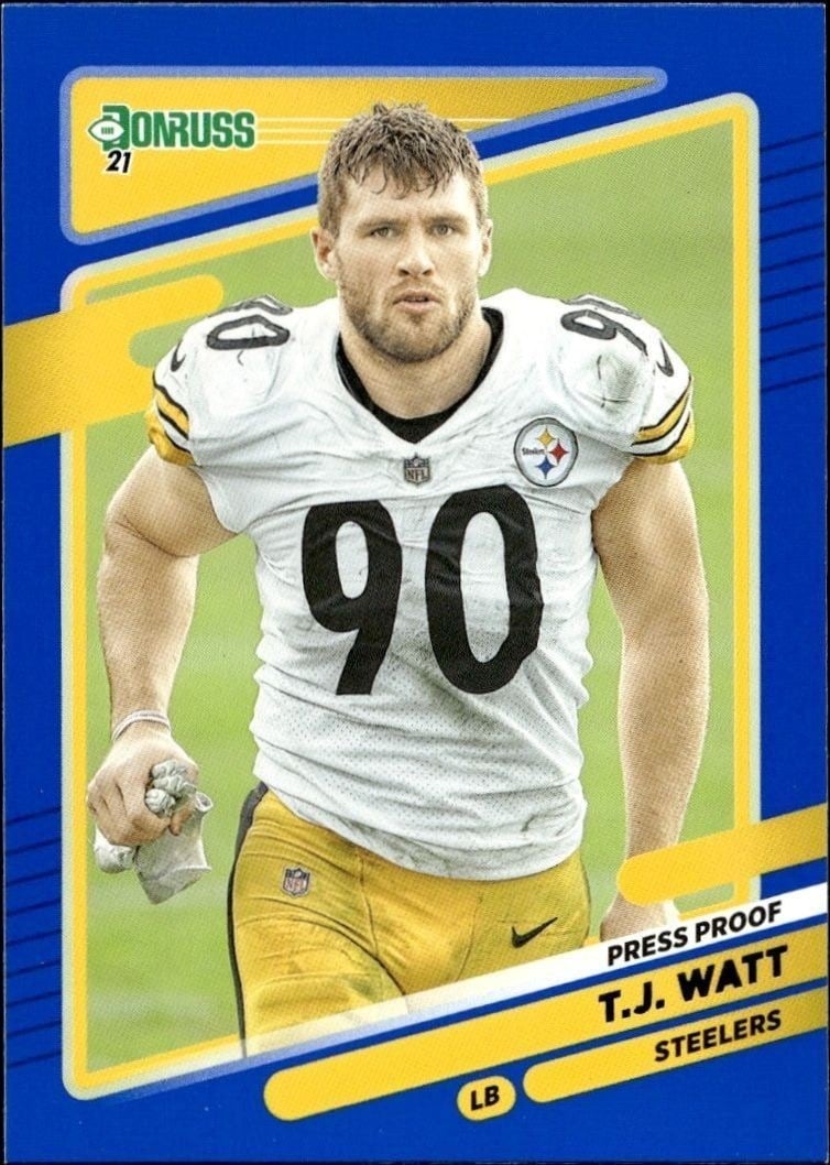 2021 Donruss Blue T.J. Watt #22 trading card