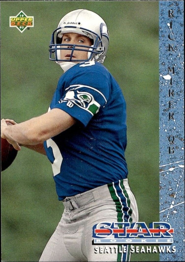 Rick Mirer 1993 Upper Deck #3 Football Trading Card - Front 1993 Upper Deck Rick Mirer #3 football trading card front