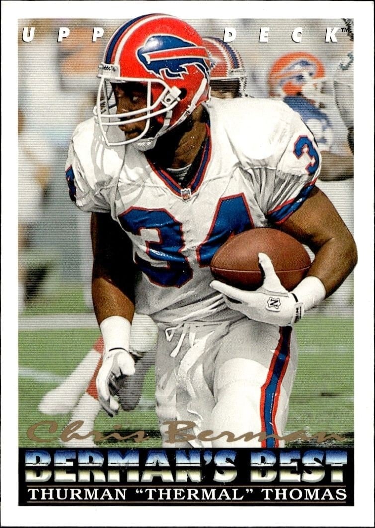 Thurman Thomas 1993 Upper Deck #438 Football Trading Card - Front 1993 Upper Deck Thurman Thomas #438 football trading card front