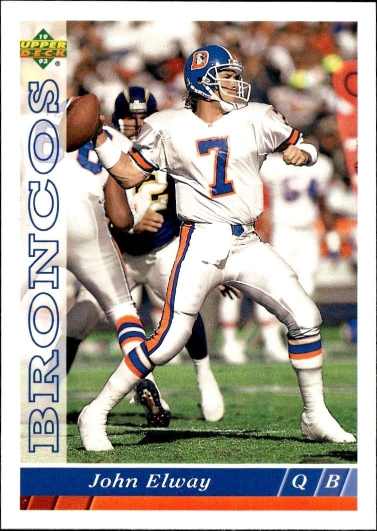John Elway 1993 Upper Deck #357 Football Trading Card - Front 1993 Upper Deck John Elway #357 football trading card front