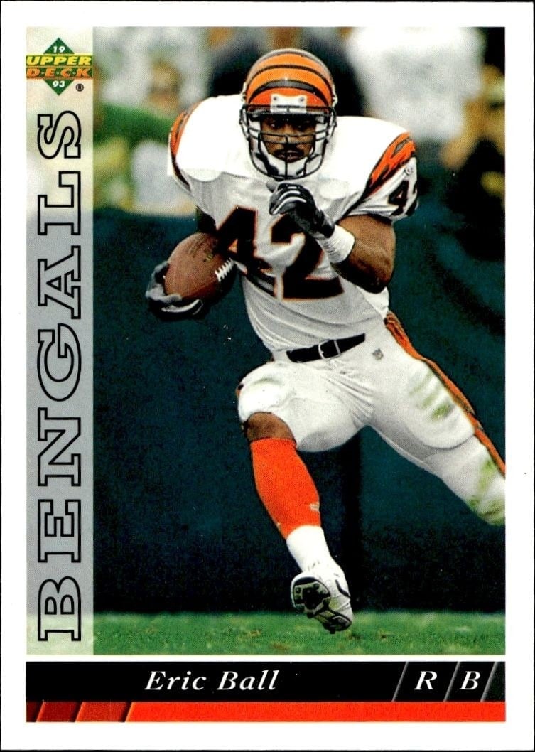 Eric Ball 1993 Upper Deck #93 Football Trading Card - Front 1993 Upper Deck Eric Ball #93 football trading card front