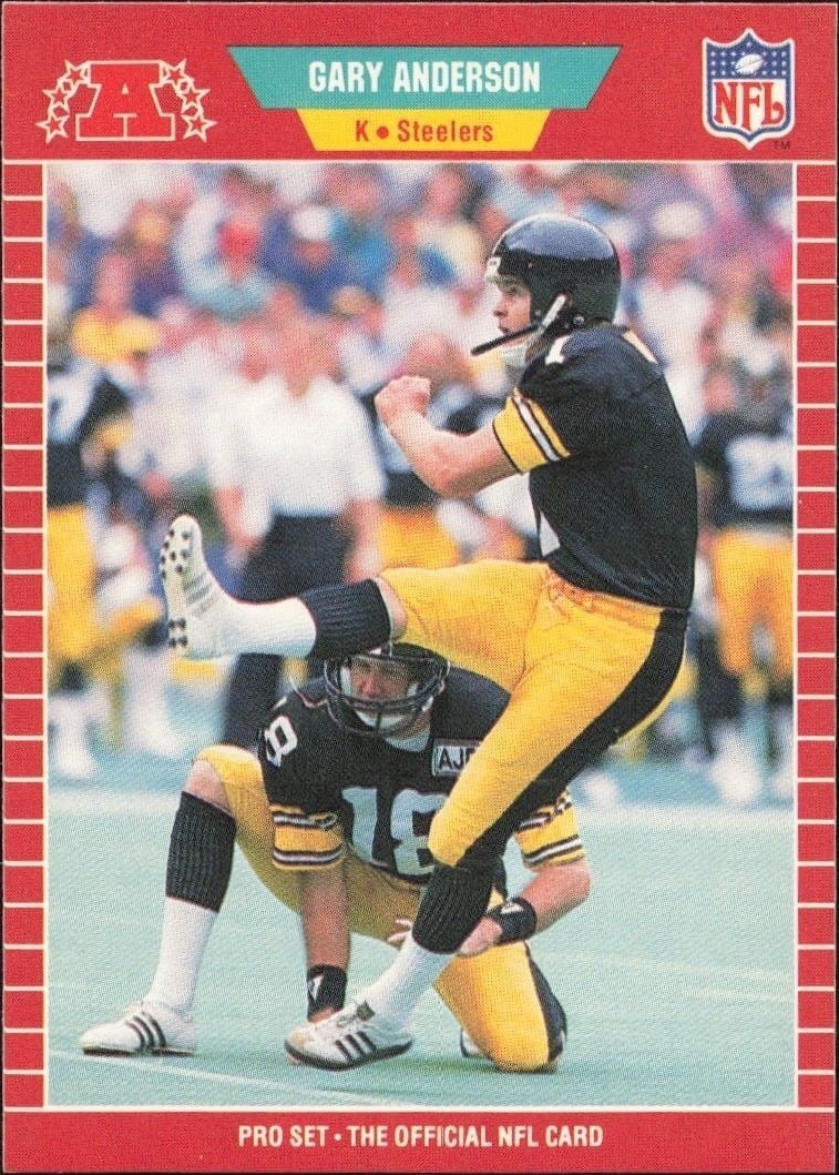 Gary Anderson 1989 Pro Set #342 Football Trading Card - Front 1989 Pro Set Gary Anderson #342 football trading card front