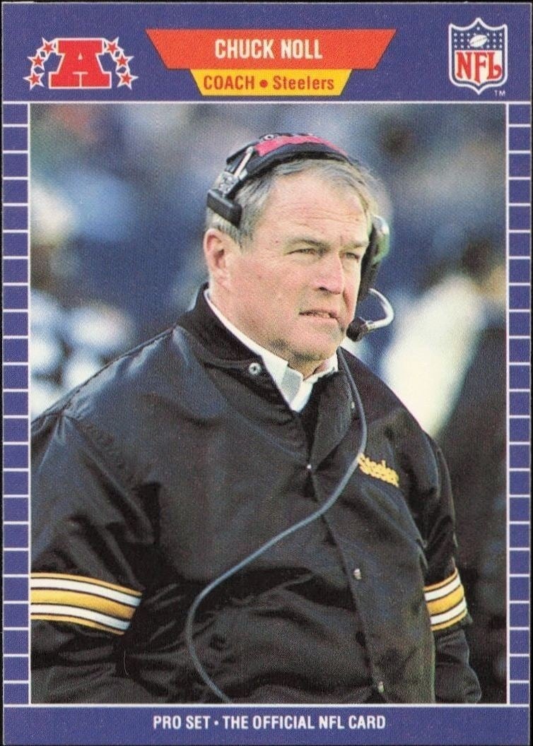 Chuck Noll 1989 Pro Set #355 Football Trading Card - Front 1989 Pro Set Chuck Noll #355 football trading card front