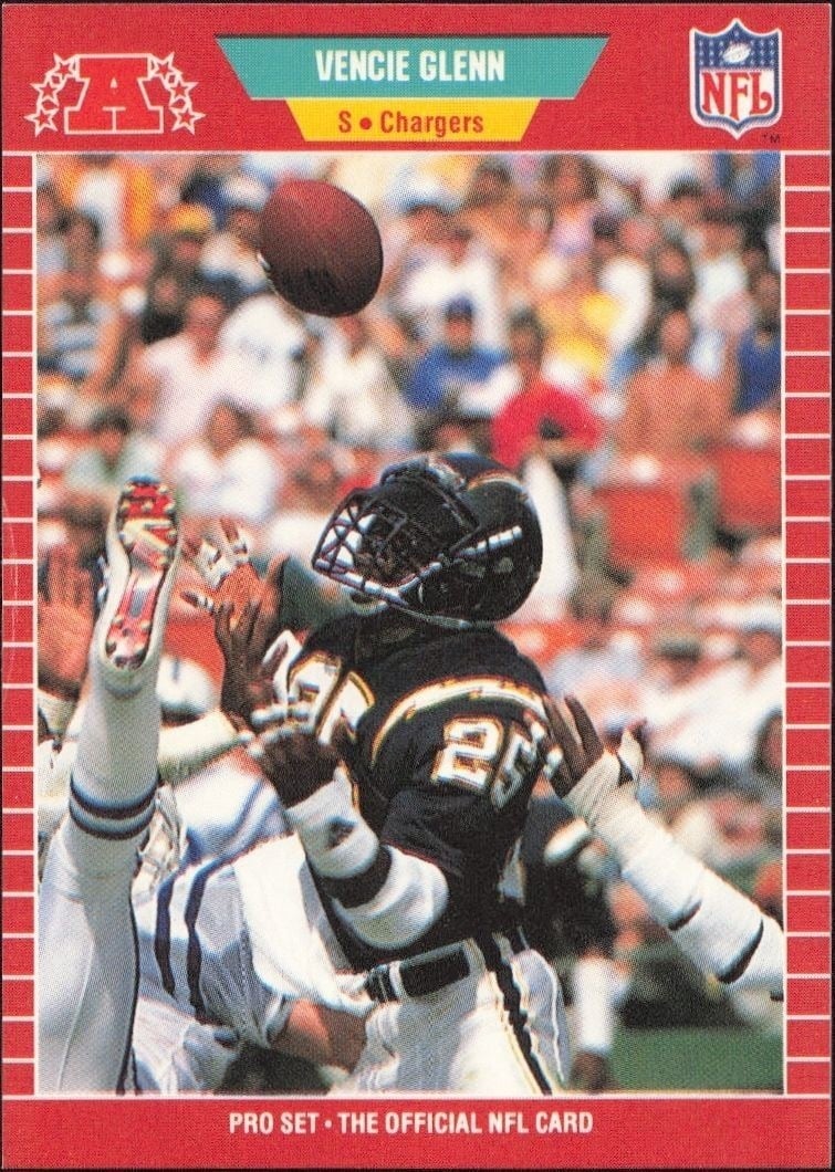 Vencie Glenn 1989 Pro Set #359 Football Trading Card - Front 1989 Pro Set Vencie Glenn #359 football trading card front