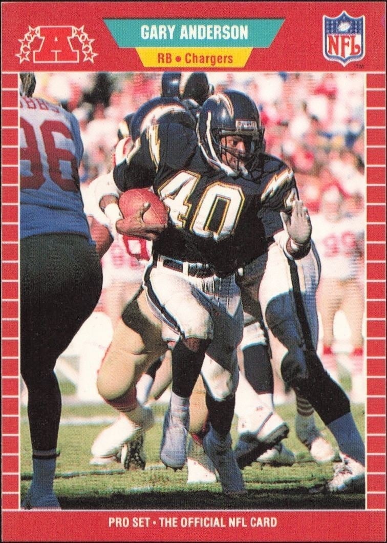 Gary Anderson 1989 Pro Set #356 Football Trading Card - Front 1989 Pro Set Gary Anderson #356 football trading card front