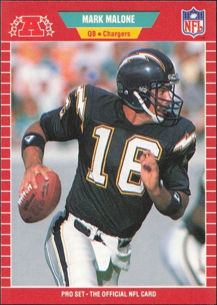 Mark Malone 1989 Pro Set #362 Football Trading Card - Front 1989 Pro Set Mark Malone #362 football trading card front