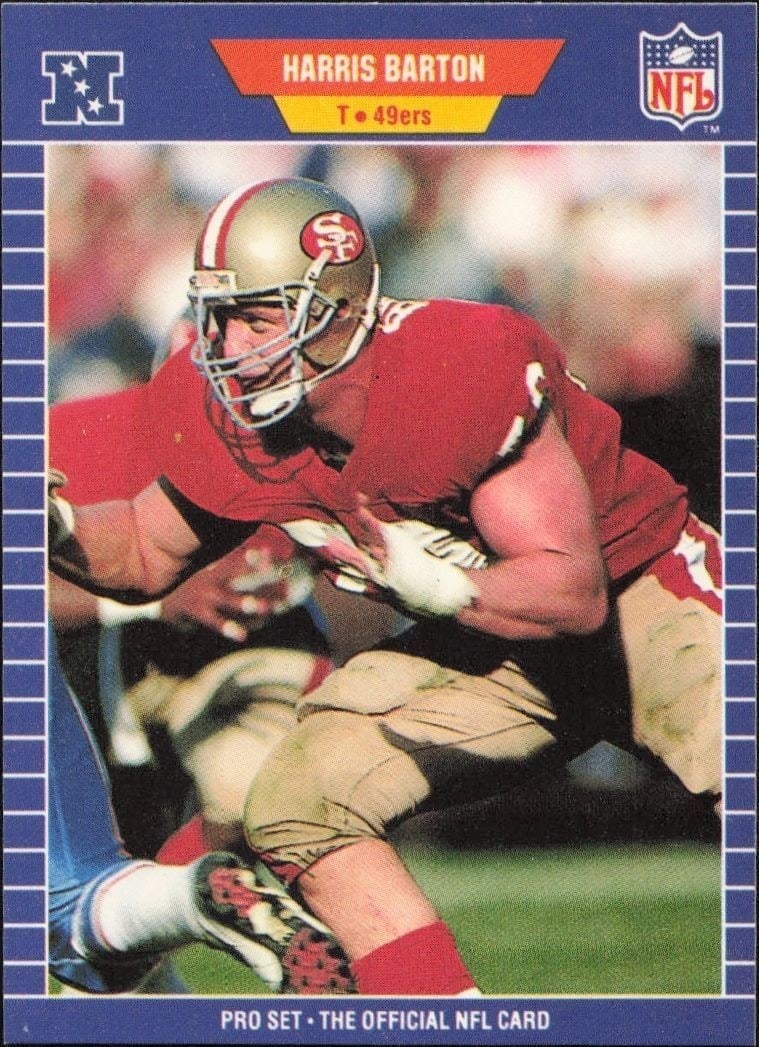 Harris Barton 1989 Pro Set #369 Football Trading Card - Front 1989 Pro Set Harris Barton #369 football trading card front
